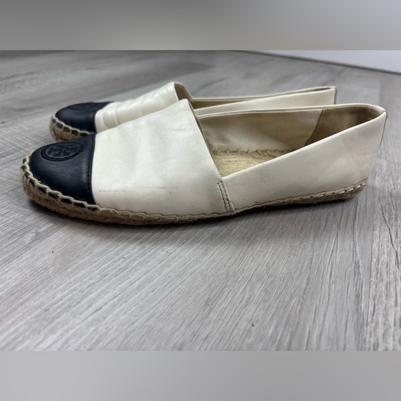 Tory Burch Color Block Espadrille Black & White Size 9 - Picture 5 of 12